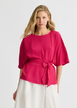 Blusa in crêpe de chine