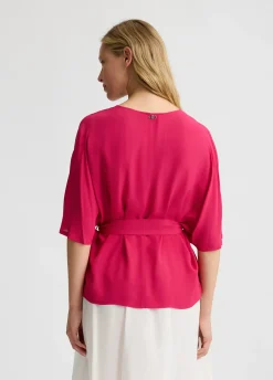 Blusa in crêpe de chine