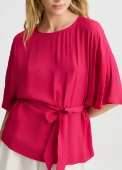 Blusa in crêpe de chine