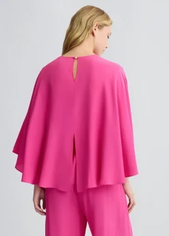 Blusa in crêpe de chine con cintura