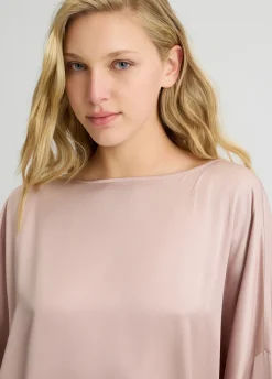 Blusa in georgette e raso