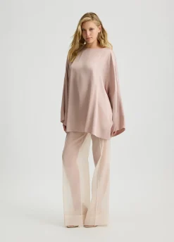 Blusa in georgette e raso