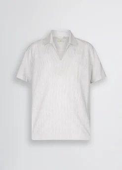 Blusa in lino e cotone