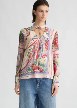 Blusa in seta stampata