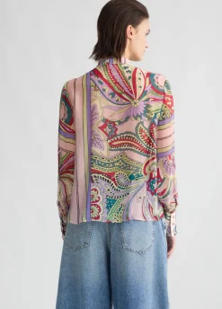 Blusa in seta stampata