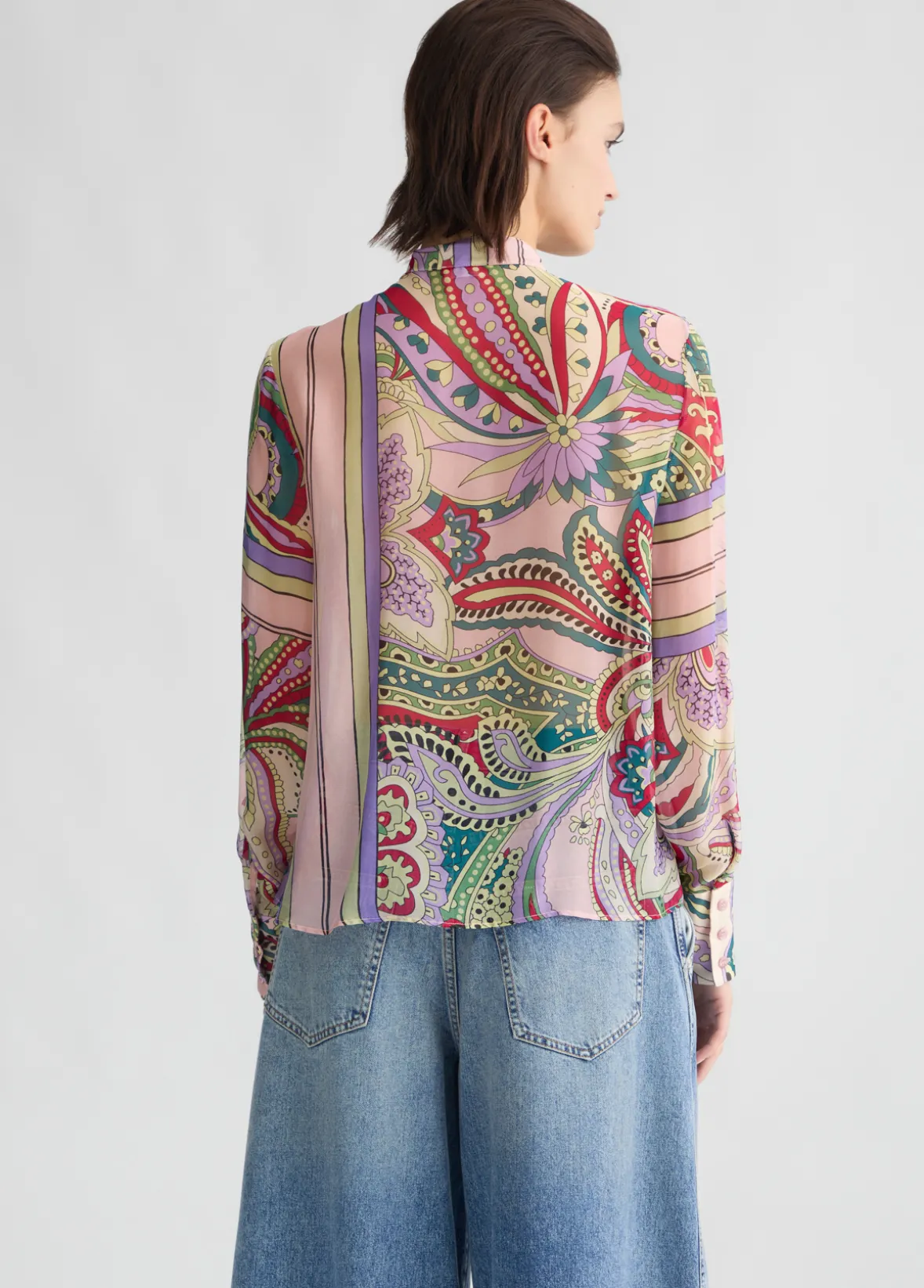 Blusa in seta stampata