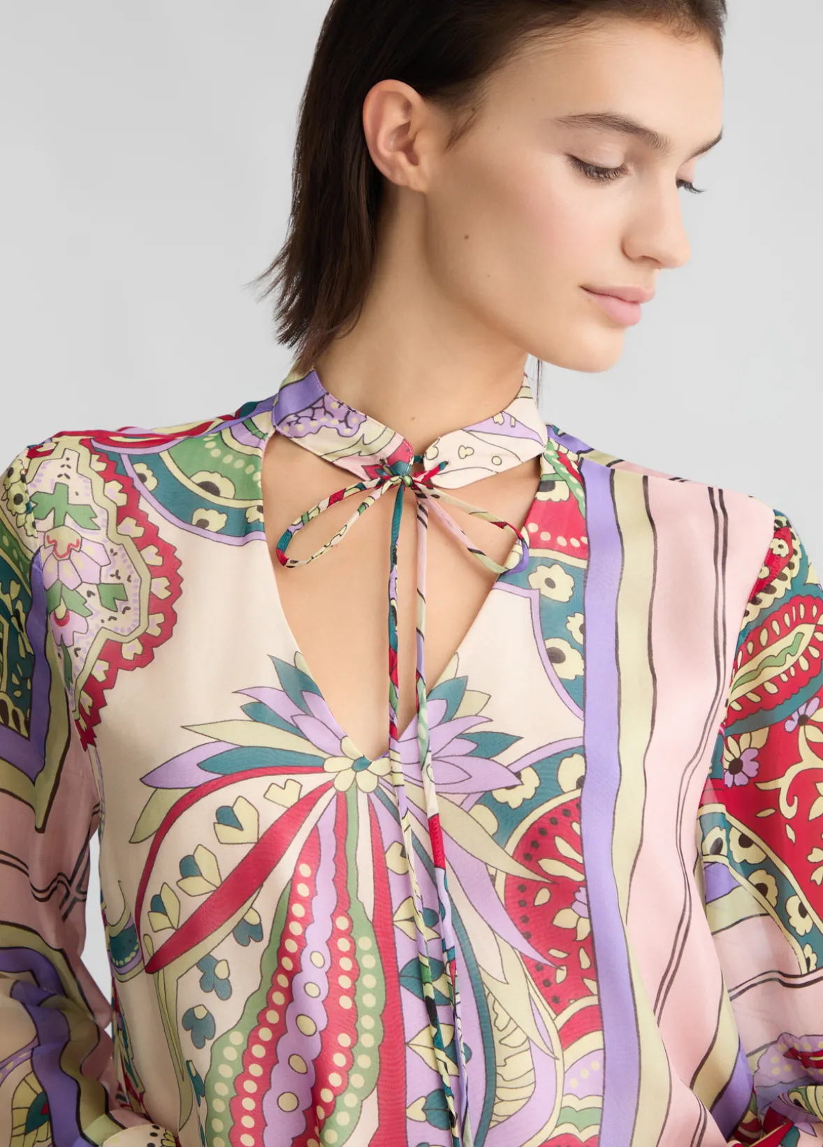 Blusa in seta stampata