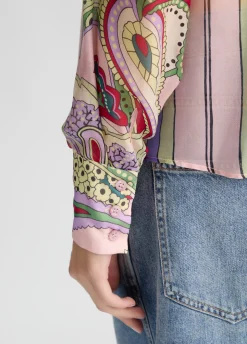 Blusa in seta stampata