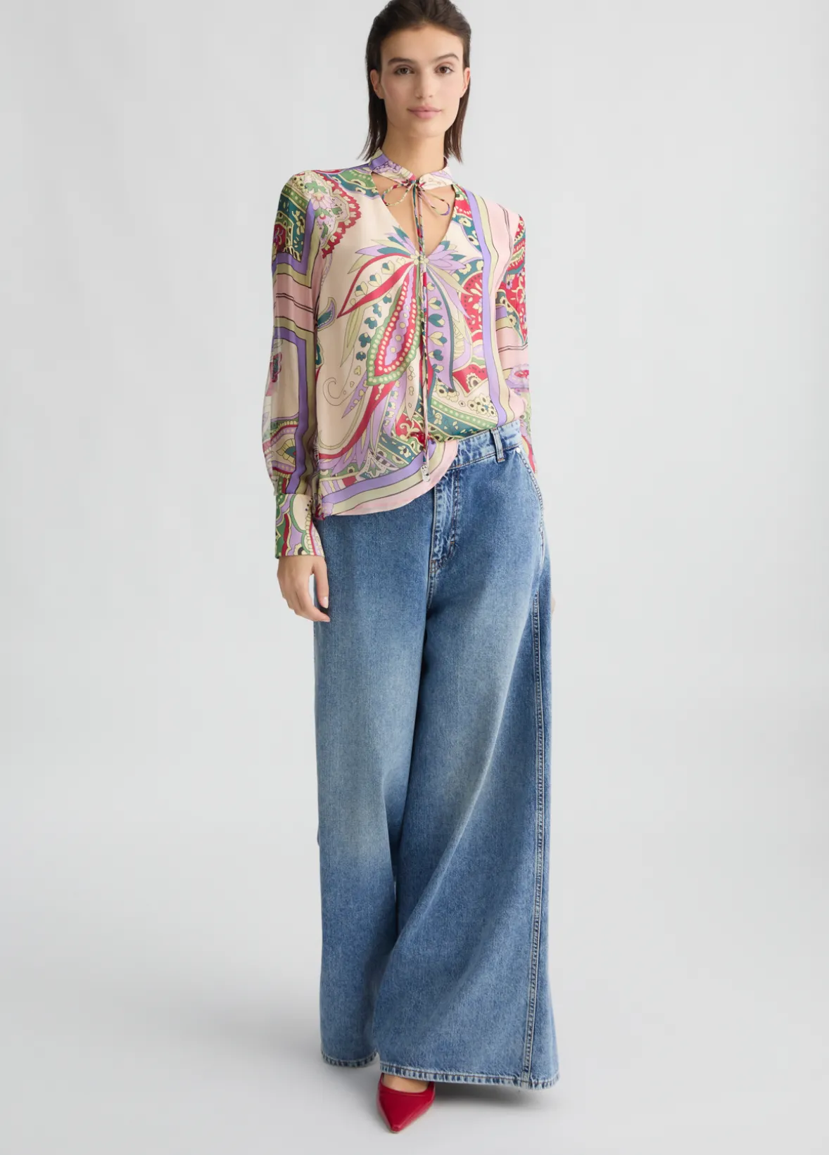 Blusa in seta stampata