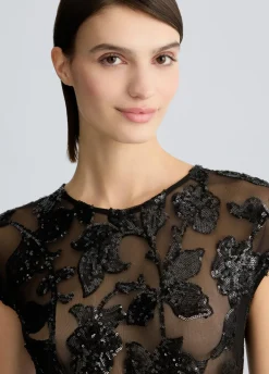 Body top in tulle ricamato