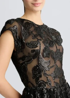 Body top in tulle ricamato