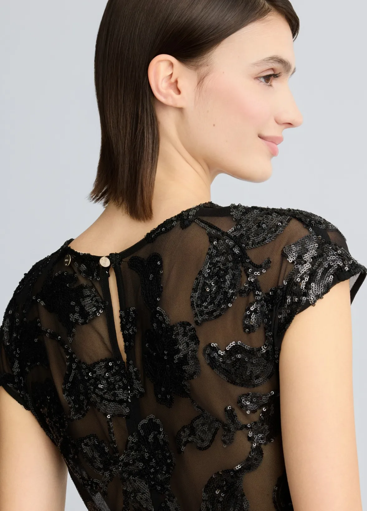 Body top in tulle ricamato