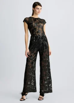 Body top in tulle ricamato