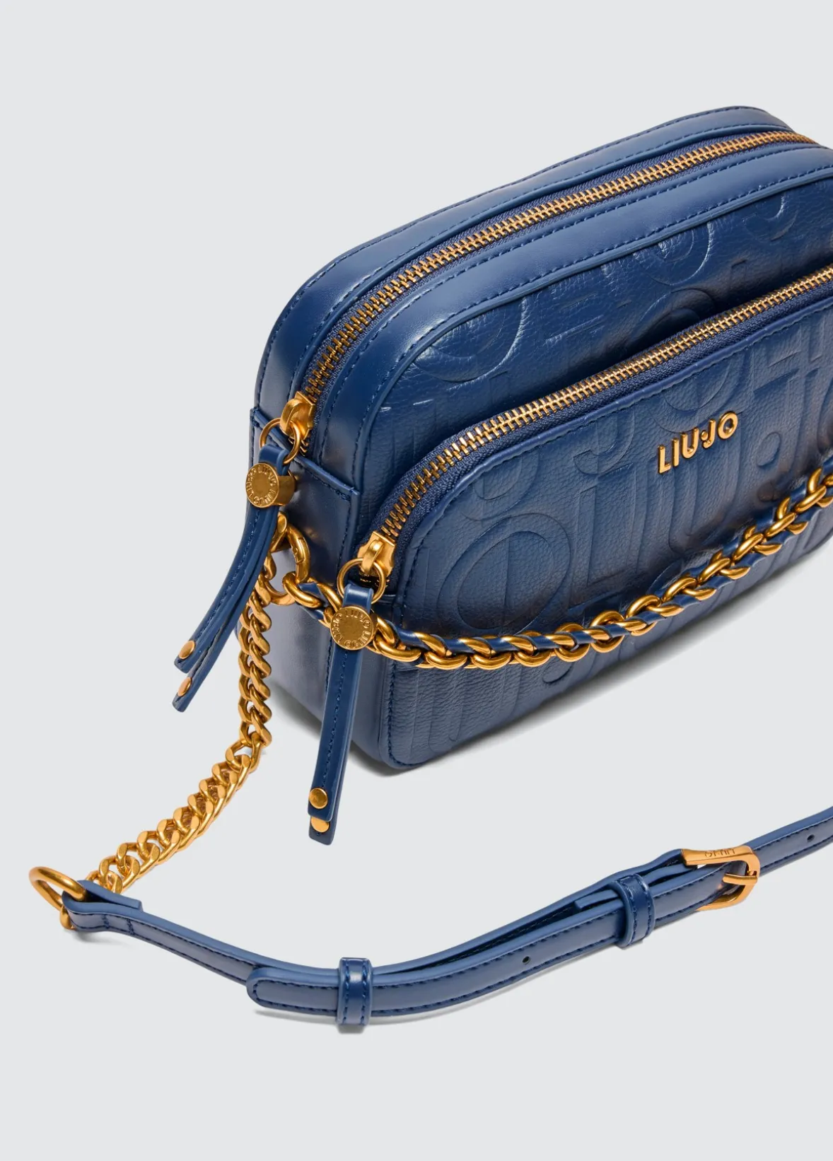 Borsa a tracolla media con catena decorativa