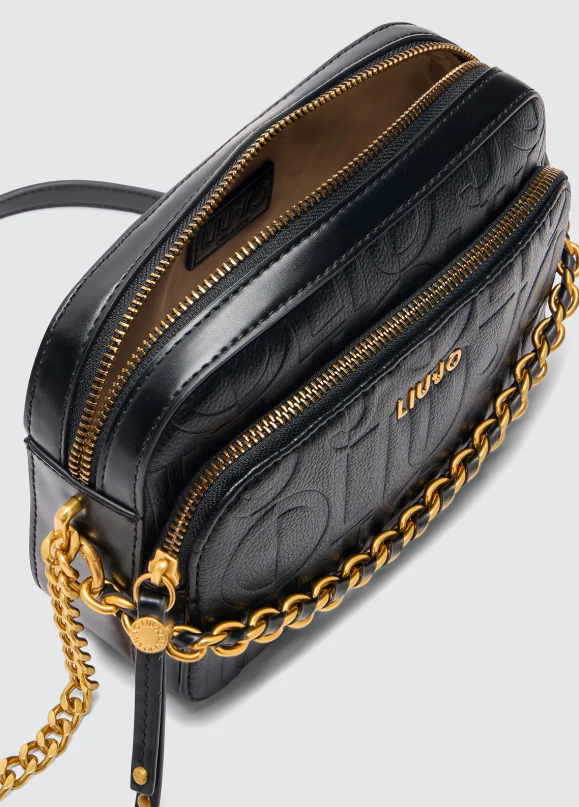 Borsa a tracolla media con catena decorativa