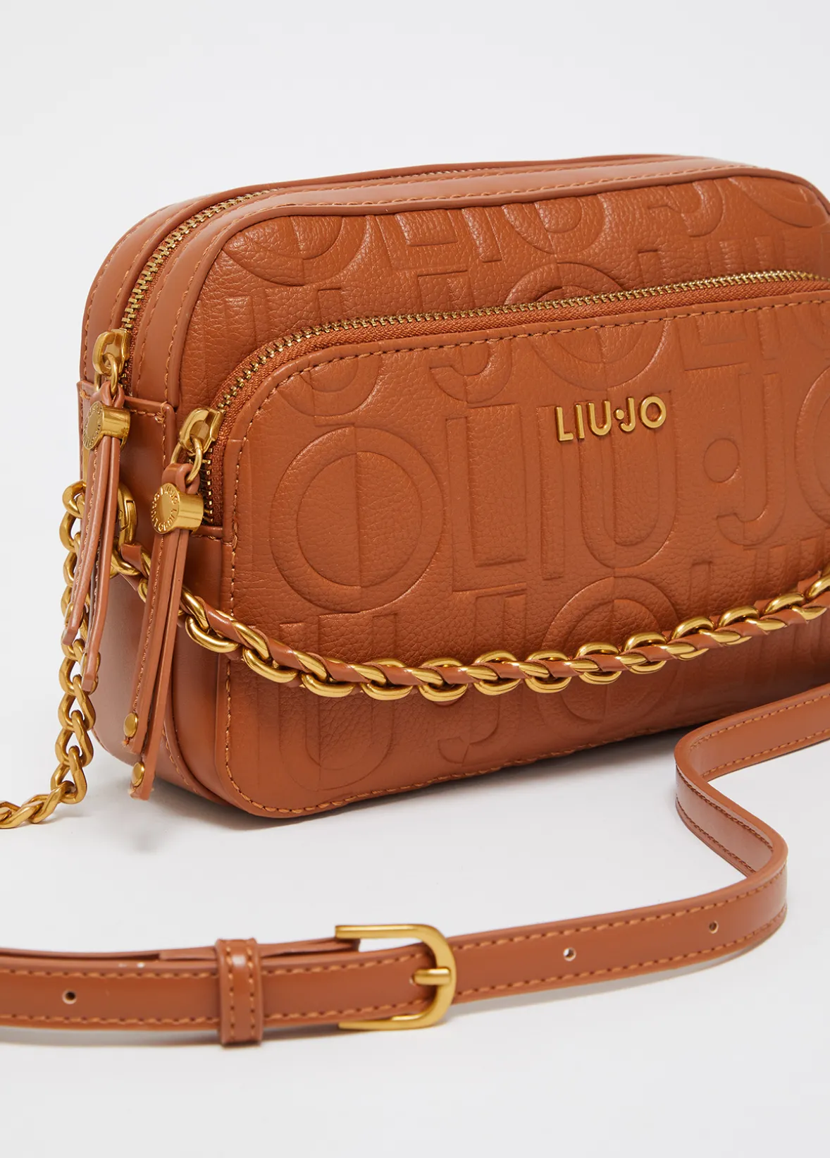 Borsa a tracolla media con catena decorativa