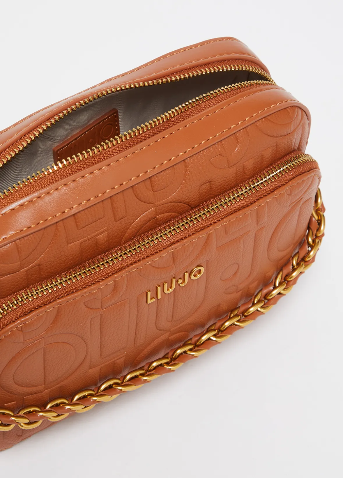 Borsa a tracolla media con catena decorativa