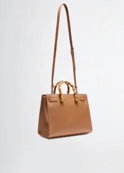 Borsa grande con manici effetto bamboo