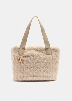 Borsa hobo grande in pelliccia sintetica