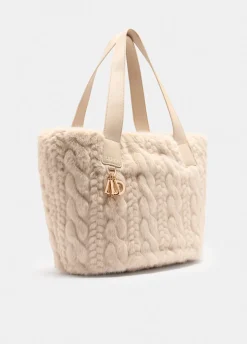 Borsa hobo grande in pelliccia sintetica