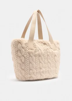 Borsa hobo grande in pelliccia sintetica
