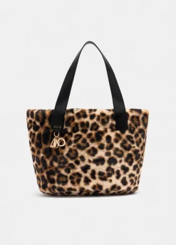 Borsa hobo grande in pelliccia sintetica
