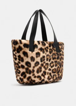 Borsa hobo grande in pelliccia sintetica