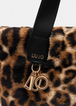 Borsa hobo grande in pelliccia sintetica