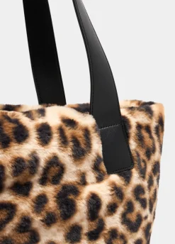 Borsa hobo grande in pelliccia sintetica