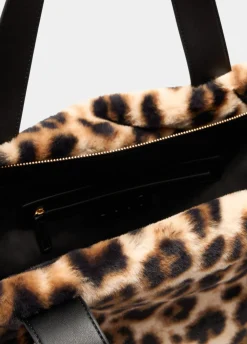 Borsa hobo grande in pelliccia sintetica