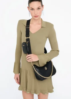 Borsa hobo piccola con catena