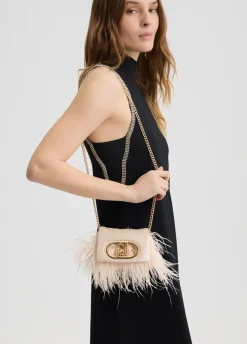 Borsa LaPuffy mini con piume