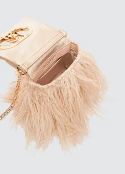 Borsa LaPuffy mini con piume