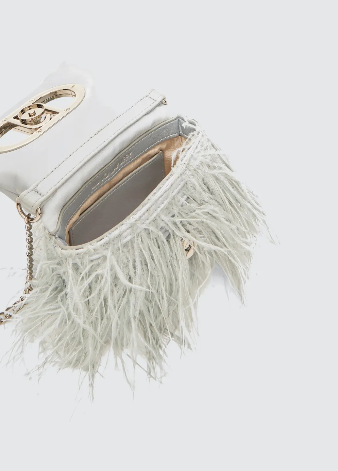 Borsa LaPuffy mini con piume