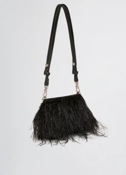 Borsa LaPuffy piccola con piume