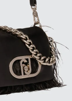 Borsa LaPuffy piccola con piume
