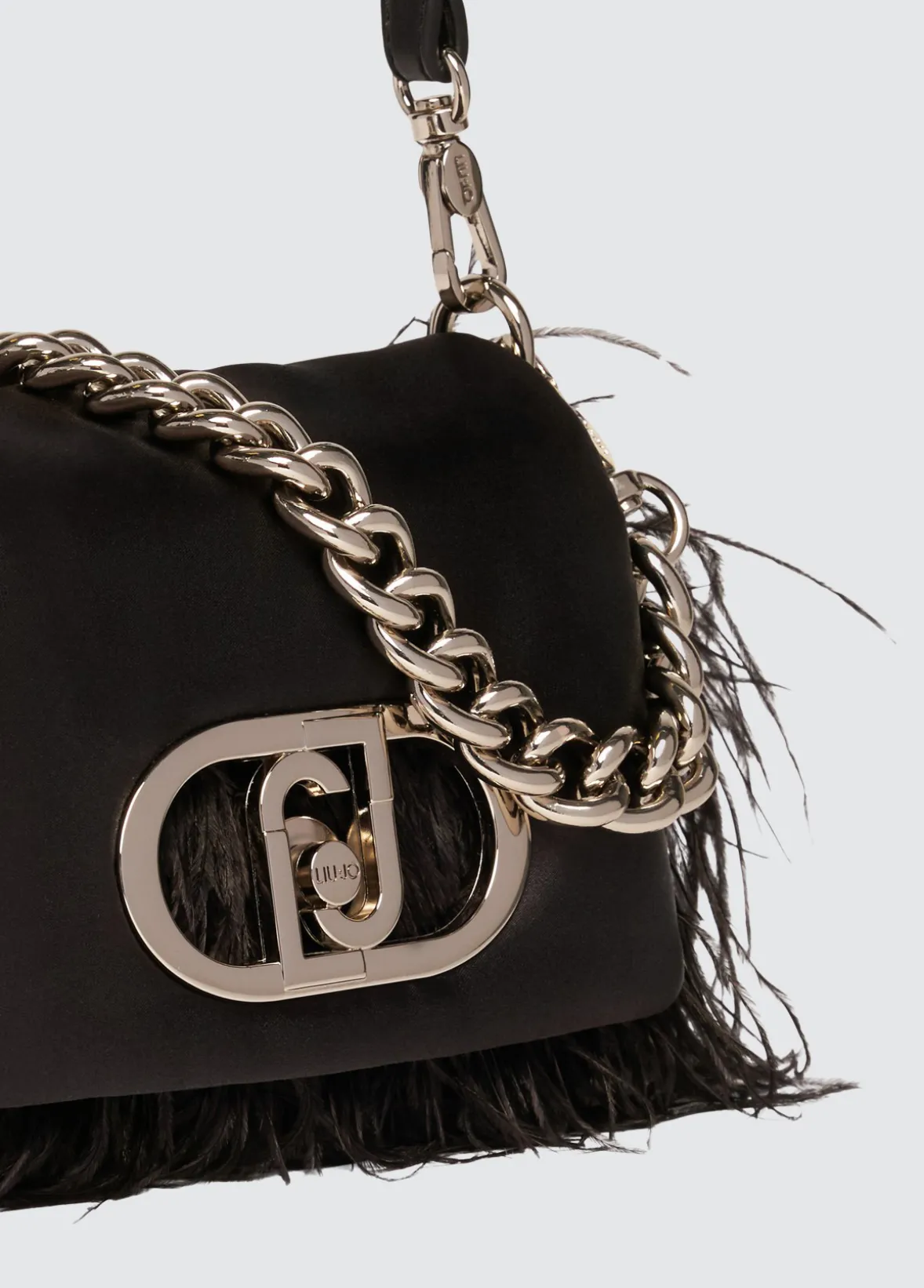 Borsa LaPuffy piccola con piume