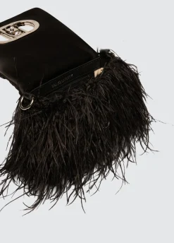 Borsa LaPuffy piccola con piume