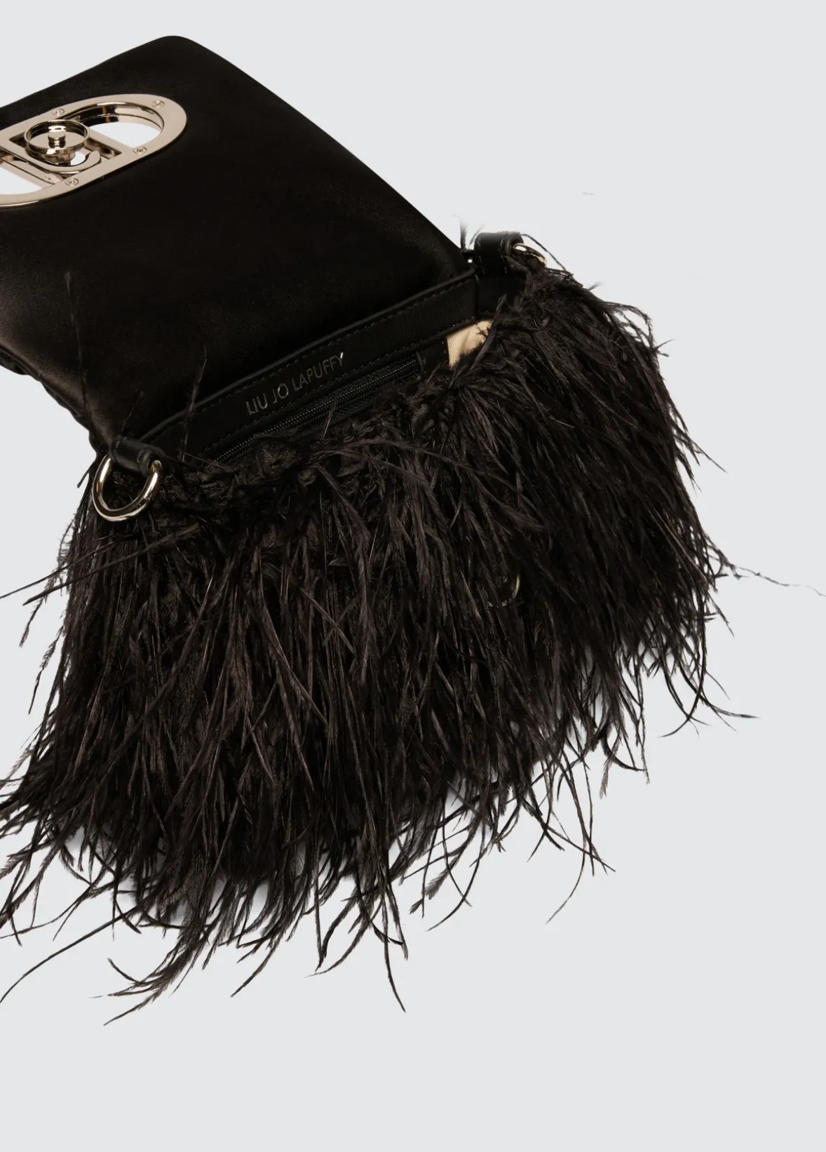 Borsa LaPuffy piccola con piume