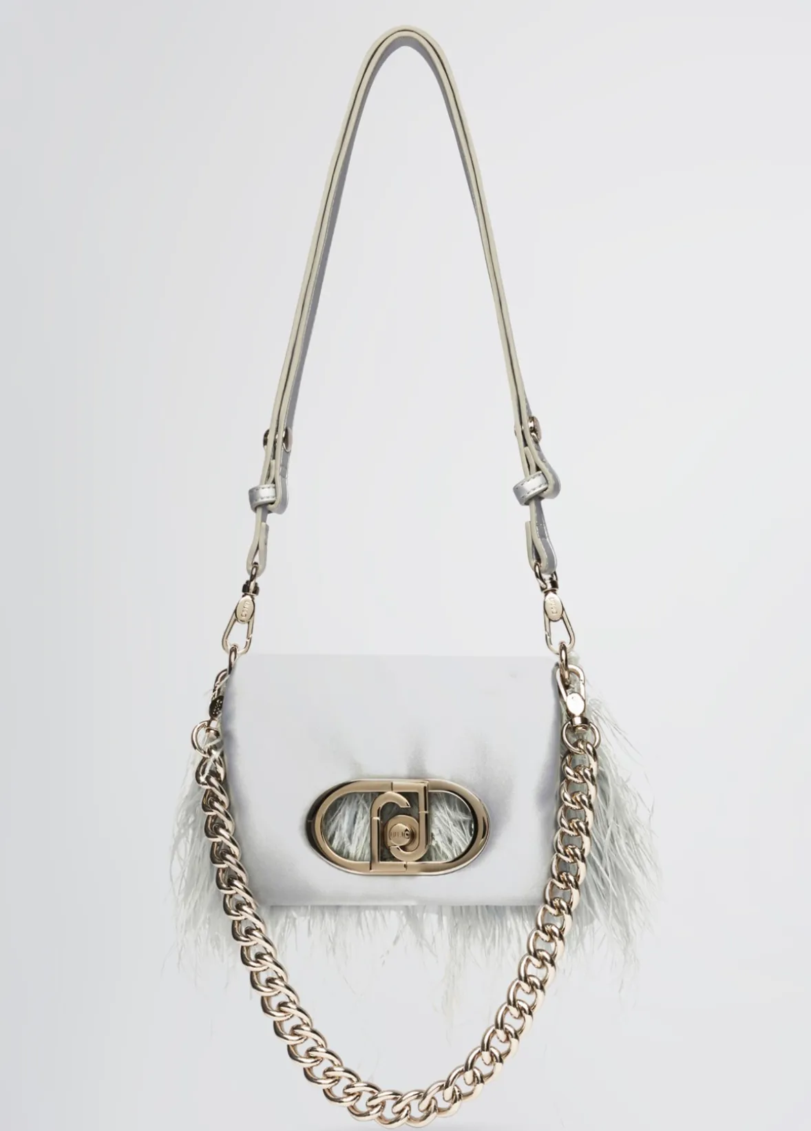 Borsa LaPuffy piccola con piume