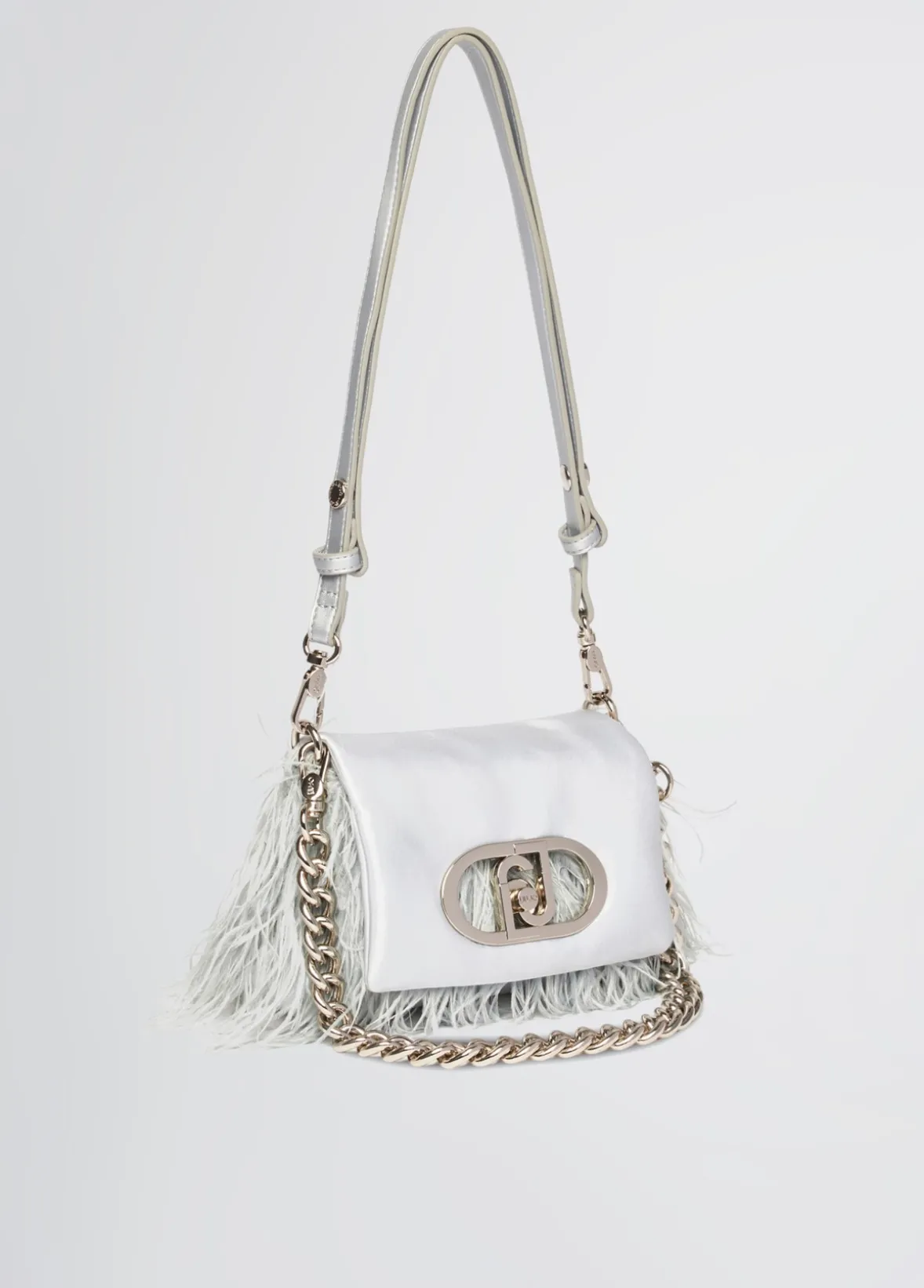 Borsa LaPuffy piccola con piume