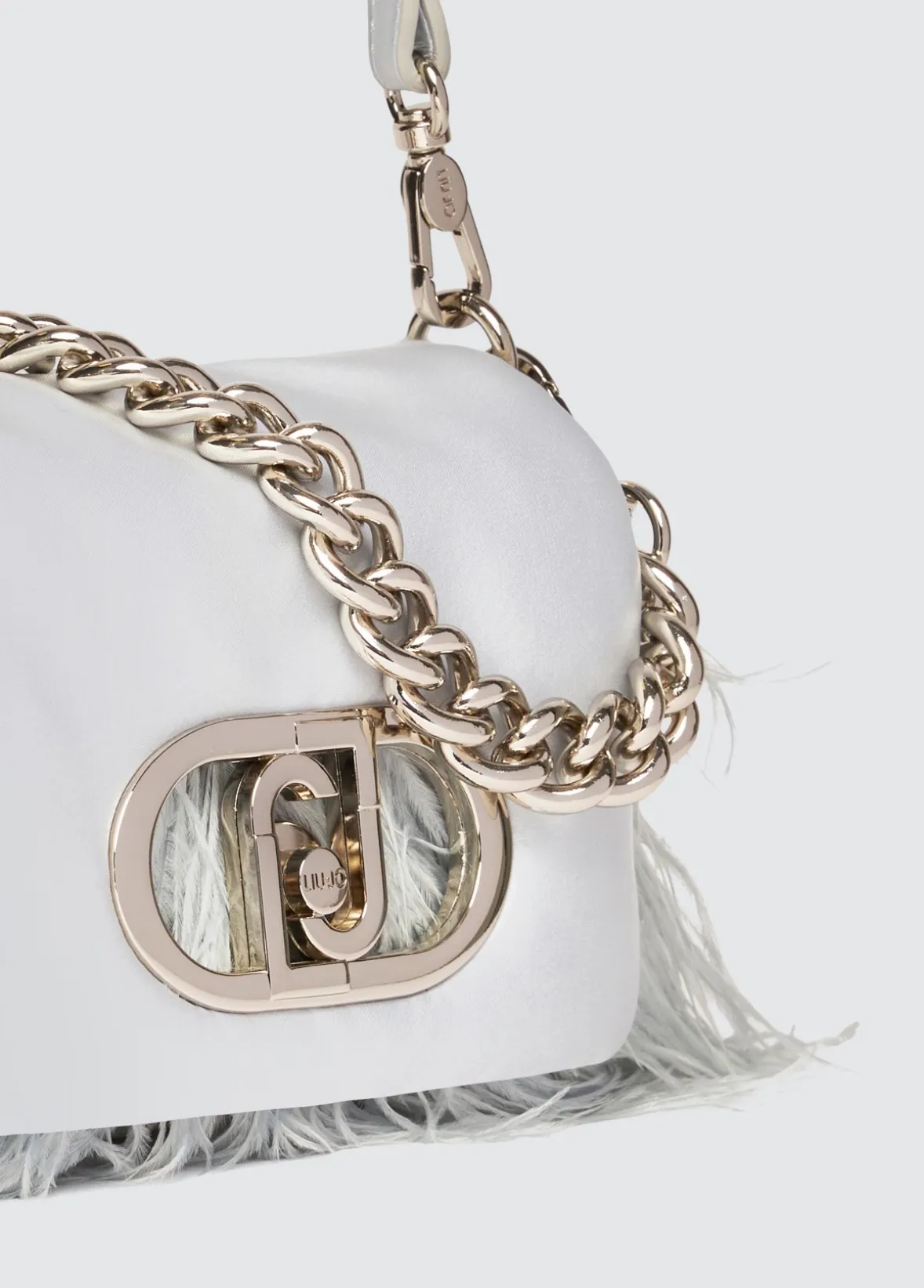 Borsa LaPuffy piccola con piume