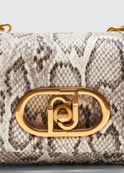 Borsa LaPuffy piccola pitonata