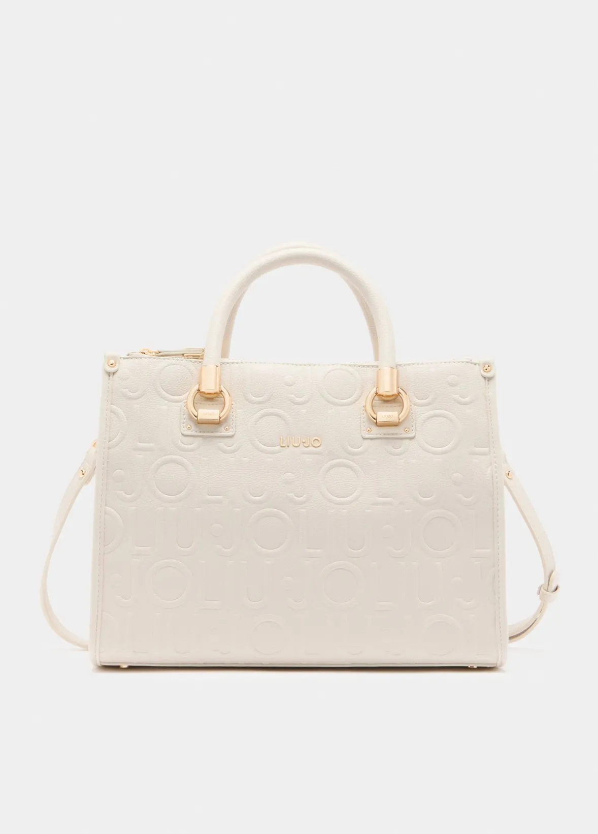 Borsa satchel media con logo