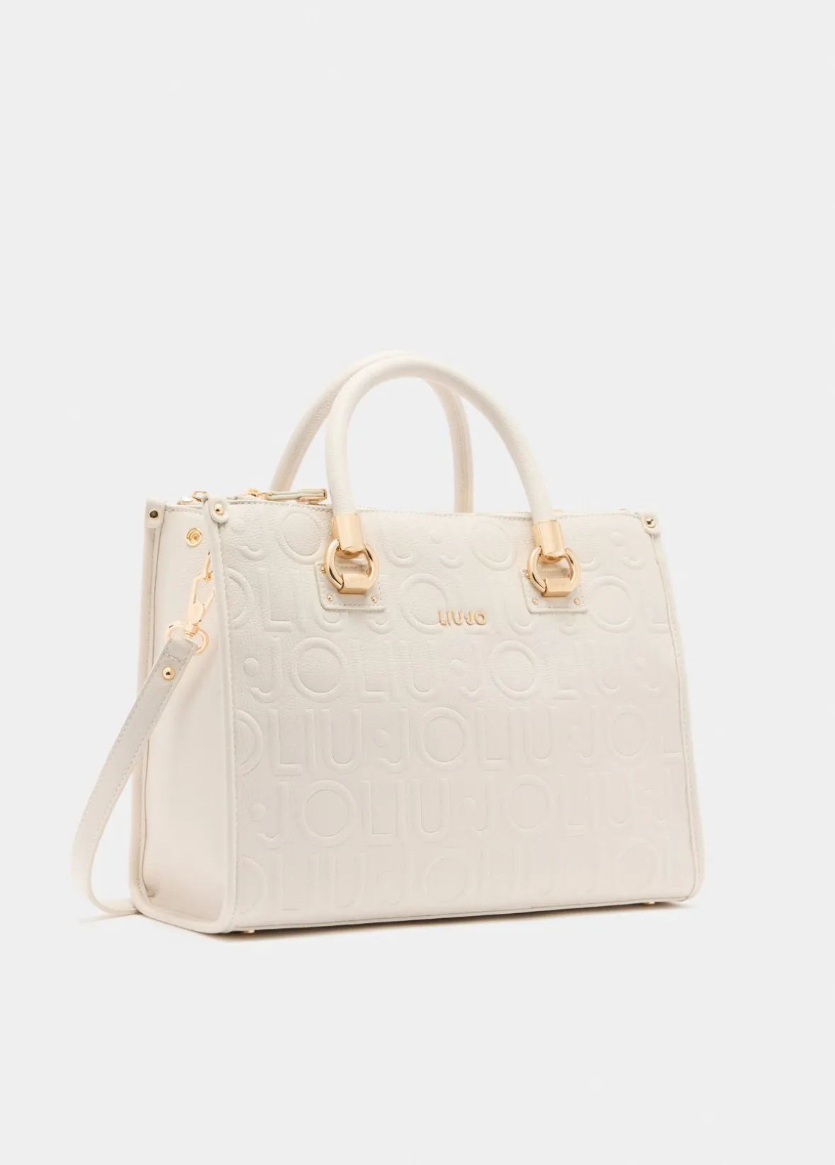 Borsa satchel media con logo