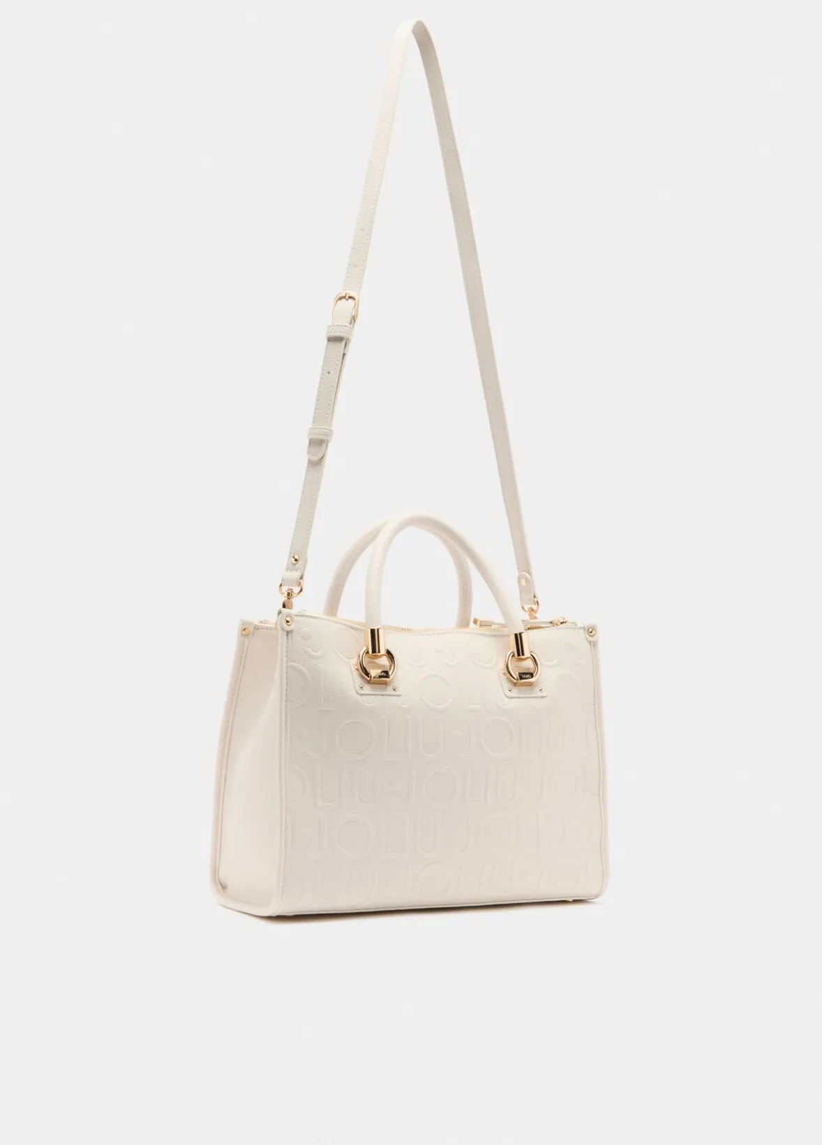 Borsa satchel media con logo