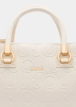 Borsa satchel media con logo