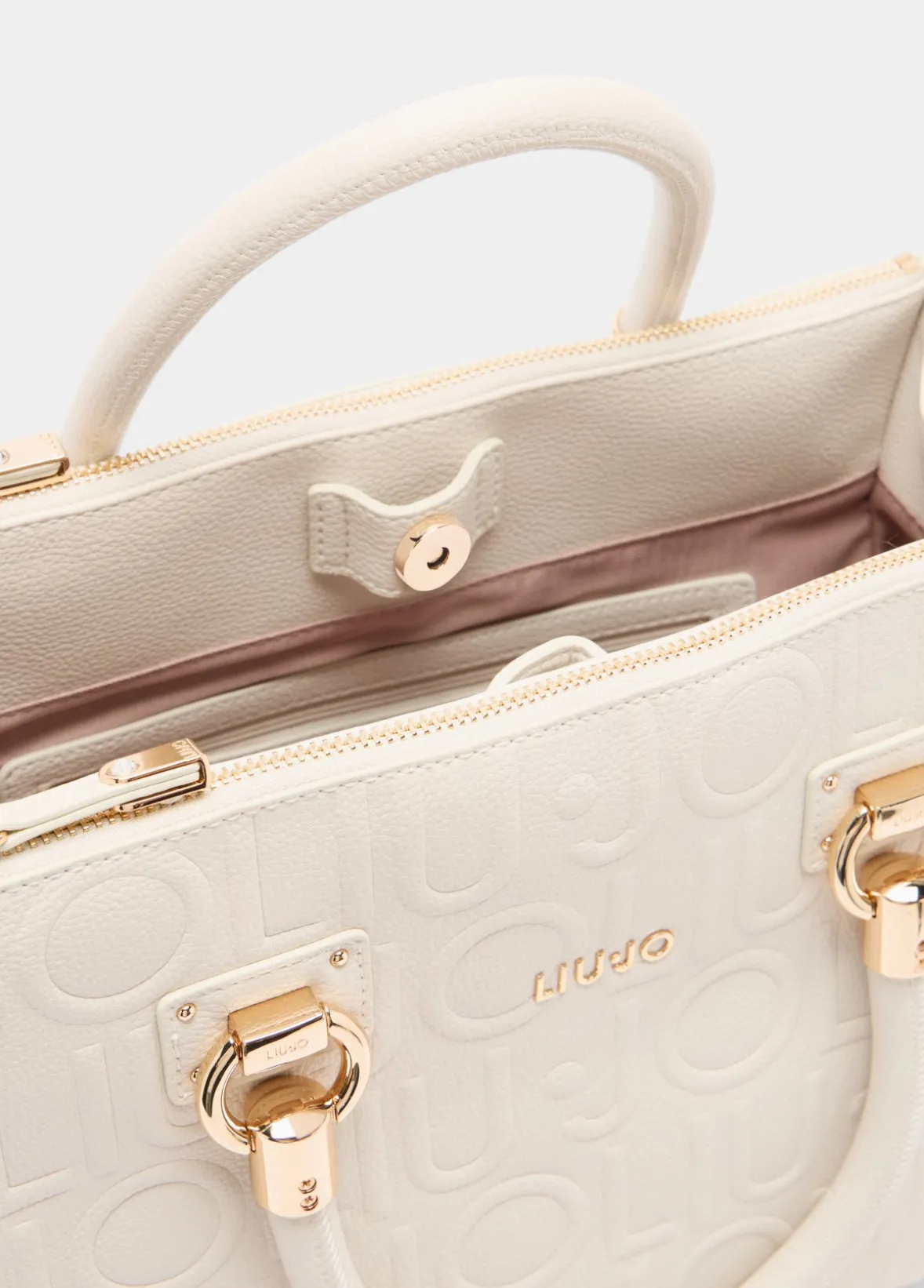 Borsa satchel media con logo
