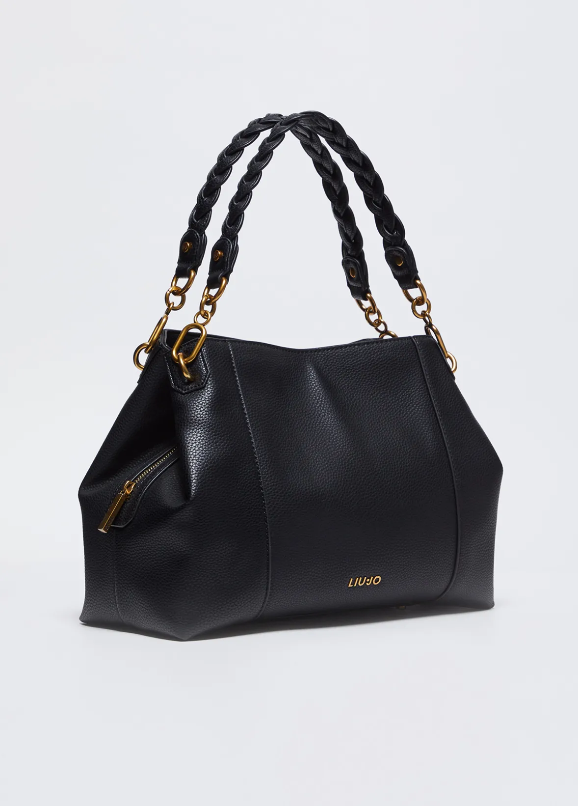 Borsa satchel media con logo