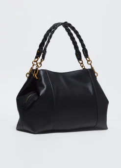 Borsa satchel media con logo